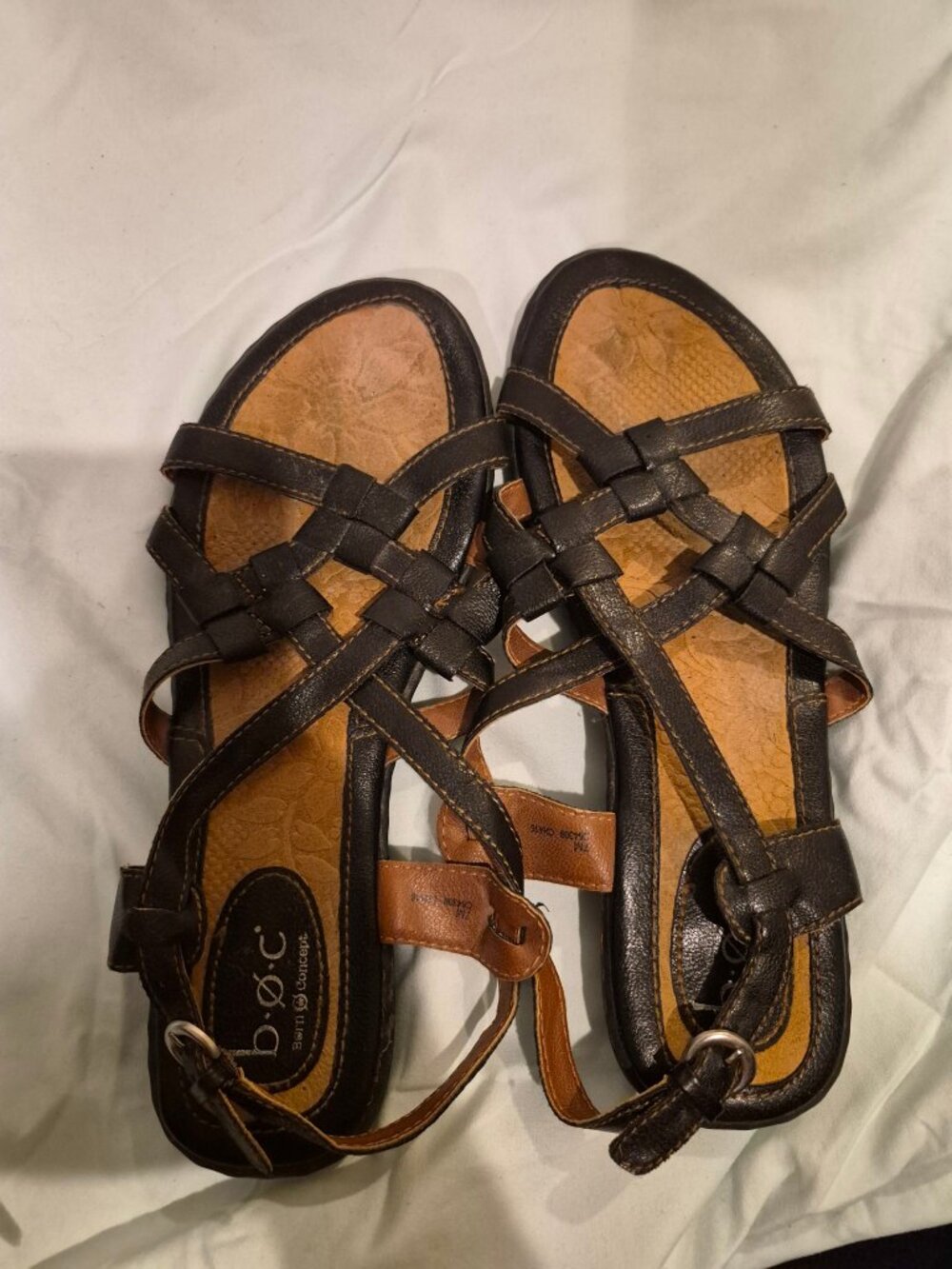 BOC Born Concept Woven Strappy Sandals Womens 7M Dark Brown